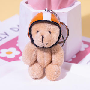 Porte-clés poupée ours casque de <span class=keywords><strong>moto</strong></span> Porte-clés ours peluche mobile Porte-clés sac à breloques Porte-clés ours pendentif - Product Image 6