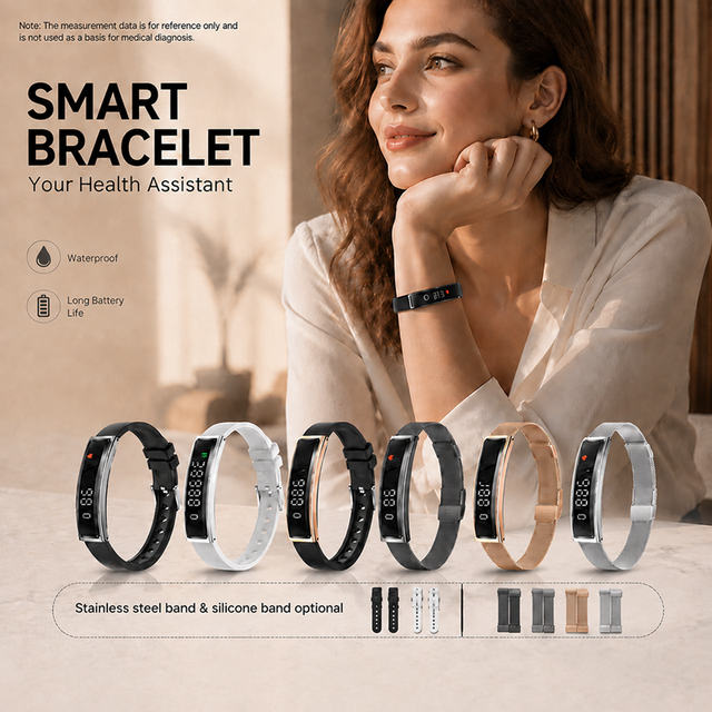 2026 Smart Bracelet Watch Gesture Control AI Health Pressure Monitoring Sleep Activity Tracker Stainless Steel Waterproof