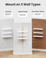 Ensemble de supports invisibles 3 étagères flottantes modernes en bois durables, décoratives, pour salle de bain, salon, chambre, cuisine, polyvalentes
