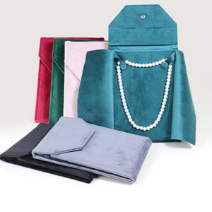 Caja de Joyería de Terciopelo Simple Personalizada, Caja de Almacenamiento de Joyería para Collares, Caja de Joyería Simple de Color Puro, Venta al por Mayor - Product Image 1