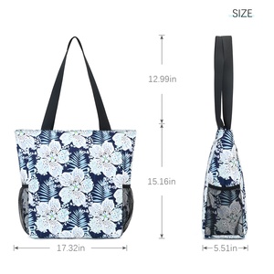 Bloemen Strandtas Dames Groothandel Waterdichte Strandtassen Vrouw Schouder Zeezakken Voor Meisjes Vrouwen Strandtassen - Product Image 4