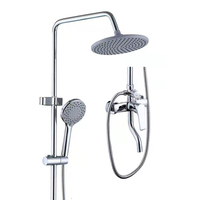 Colonne de douche thermostatique à double poignée en laiton chromé avec jets de massage doux et fonction pause; Finition brossée