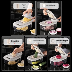 Práctico utensilio de plástico para la cocina del hogar, cortador de verduras, rebanador de patatas, triturador y rallador - Product Image 4