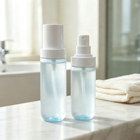 Flacon pulvérisateur à brume fine vide 100ml 120ml en plastique transparent dépoli rechargeable avec capuchon blanc pour toner, essence, salon de beauté