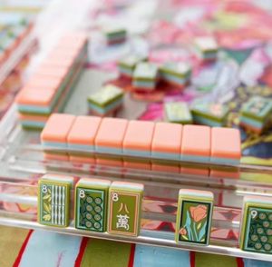 2026 Hot Selling 2 Layer Acrylic Engraved American <b>Mahjong</b> <b>Set</b> Turmeric <b>Mahjong</b> Tiles with Mat 4 Players Table Game Gift - Product Image 2