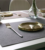 Set de table en cuir marron moderne, résistant à l'huile et écologique, pour une décoration élégante de la maison