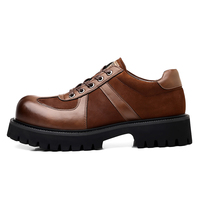 Chaussures de travail Derby grande taille |   Chaussures en cuir britanniques élégantes |   Plateforme polyvalente de style coréen décontracté