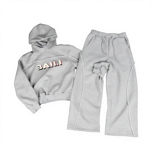 Sudadera con Capucha Gruesa de Algodón 100% para Invierno, Diseño Personalizado con Logotipo, Hombros Caídos, Talla Grande, para Hombre - Product Image 1