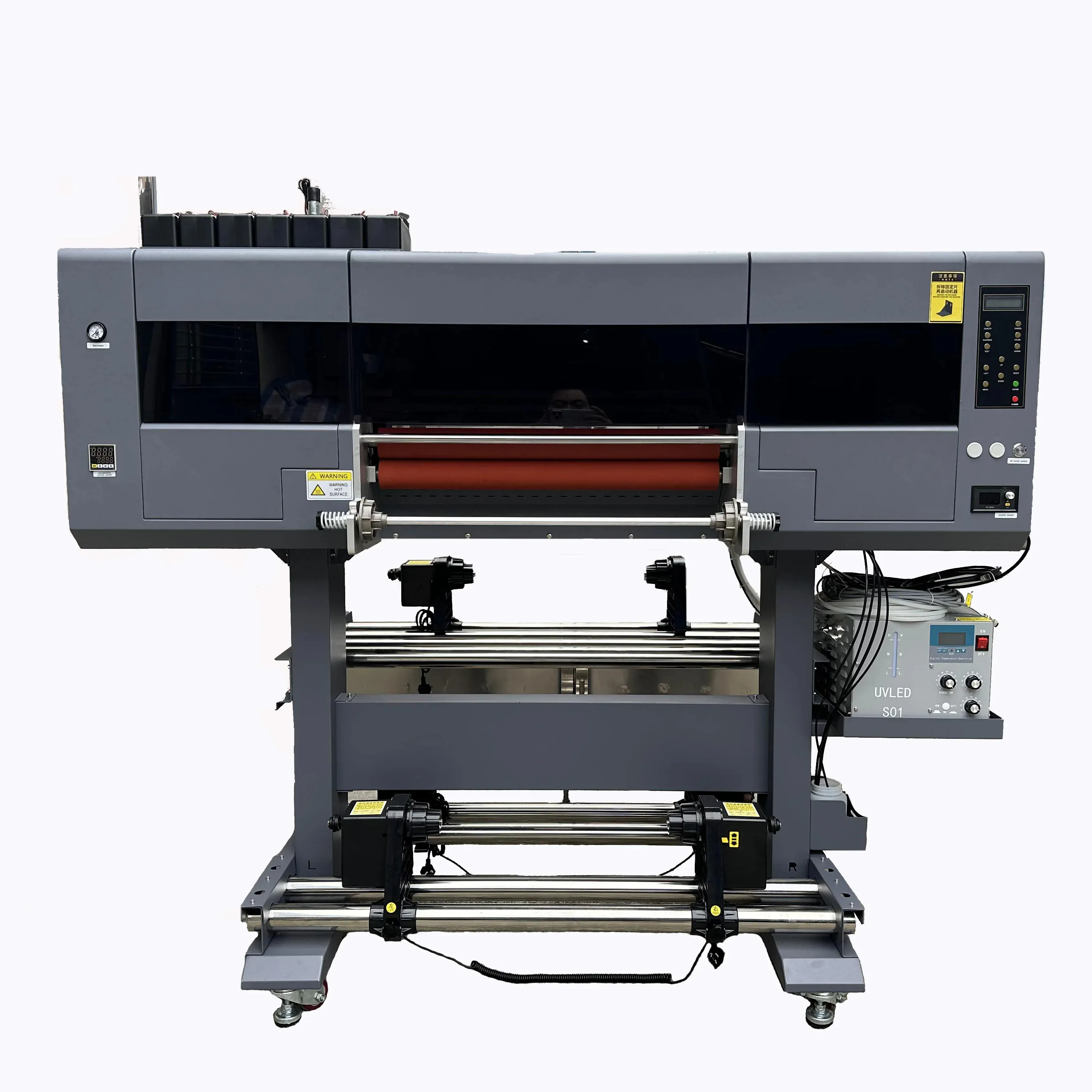 New Digital A1 24 Inch 60cm 60 Cm 3 4 Heads I3200 Roll To Roll Uv Dtf Sticker Printing Printer With Laminator Uv Dtf