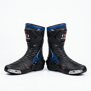 Botas de moto a media pantorrilla de cuero genuino con cierre de cremallera, suela de goma, para uso en todas las estaciones, unisex, para hombre y mujer. - Product Image 6