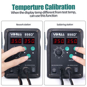 Station de soudage à air chaud et <span class=keywords><strong>fer</strong></span> à <span class=keywords><strong>souder</strong></span> 2 en 1 YIHUA 898D+ pour la réparation de circuits imprimés de téléphones portables, la soudure et le dessoudage - Product Image 6