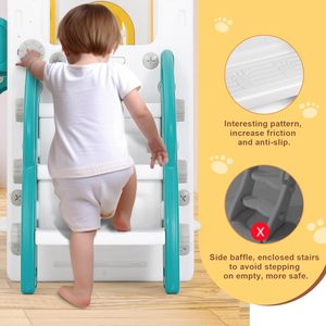 Tobogán y Columpio para Niños Pequeños, con Aro de Baloncesto/Túnel/Telescopio/Espacio de Almacenamiento, Juego de Jardín Interior y Exterior para Niños de 1 a 3 Años - Product Image 4