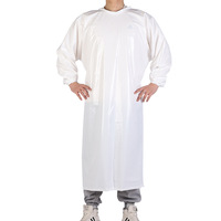 Robe de protection imperméable à manches longues, tablier en plastique réutilisable, vêtements de travail pour le nettoyage industriel et la transformation alimentaire