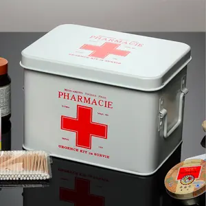 Haushalt metall produkte hause wohnzimmer eisen medizin schrank lagerung individuelles logo first aid kit oem odm pille box