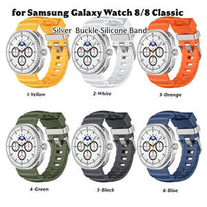Pulseira de silicone para Samsung Galaxy Watch 8 40mm 44mm Sport Band para Samsung Galaxy Watch 8 Pulseira Clássica - Product Image 6