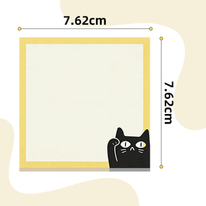 3*3 Blocs de notes autocollantes mignons motif chat, détachables, pour messages sur réfrigérateur, notes de comptes, notes autocollantes de dessin animé, 80 autocollants, blocs de notes mémo - Product Image 5