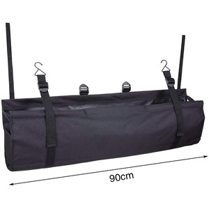 Organizador de maletero de coche, bolsa de almacenamiento de tela Oxford negra de 90cm con ganchos para organización interior del coche - Product Image 1