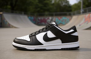 Chaussures de skate respirantes à lacets Dunk Low Retro Blanc Noir Panda pour hommes, en cuir, semelle extérieure en caoutchouc - Product Image 2