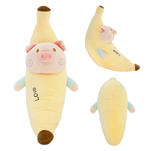 Personalizzato morbido maiale di Banana peluche animale di peluche adorabile regalo speciale <span class=keywords><strong>per</strong></span> gli amici PP imbottito di cotone cuscino di lancio fornitore diretto - Product Image 3