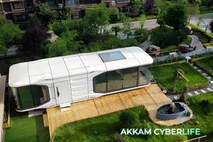 Bán nóng Tik Tok prefab nhà di động thép không thấm nước Casa Tàu Hồ xem cho airbnb tàu không gian viên nang Pod nhà khách sạn bãi biển - Product Image 4