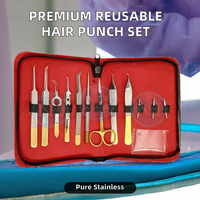 REGENSIS CERRAHİ Profesyonel Manuel Yeniden Kullanılabilir Saç Ekimi Punch Alet Seti 0.8mm/0.9mm/1.0mm Alman Paslanmaz Çelik CE