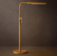 Lampe de table de pharmacie moderne en laiton massif réglable, bras flexible, base simple pour ampoule E26, LED pour lampe de bureau, chambre, bureau