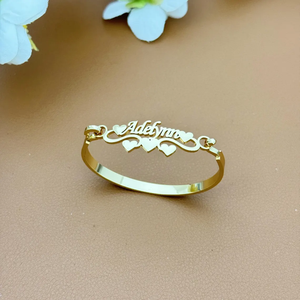 Braccialetto personalizzato con nome del bambino, placcato <span class=keywords><strong>oro</strong></span> 18 carati, braccialetto per bambini, gioielli personalizzati, regalo di compleanno fatto a mano - Product Image 6