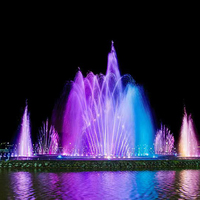Fuente de Agua Musical con Luces LED Láser para Exteriores, Inspirada en Lagos y Mares, Espectáculo de Cascadas, Directo de Fábrica