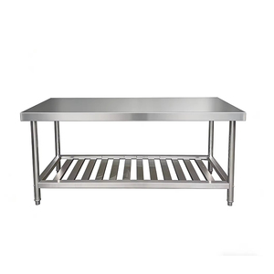 Mesa <span class=keywords><strong>de</strong></span> Trabajo <span class=keywords><strong>de</strong></span> Acero Inoxidable <span class=keywords><strong>de</strong></span> Grado Alimenticio con Patas <span class=keywords><strong>de</strong></span> Tubo Redondo para Uso Doméstico y Comercial, para un Manejo Seguro <span class=keywords><strong>de</strong></span> <span class=keywords><strong>Alimentos</strong></span> - Product Image 3