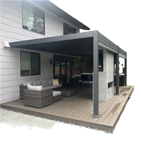 Pergola de jardin motorisée en alliage d'aluminium OEM ODM, design à lames orientables, étanche, résistante au vent et à la neige, facile à assembler pour l'arrière-cour