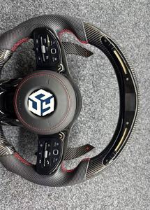 Volant en cuir semi-perforé personnalisé en fibre de carbone pour Mercedes Benz W204 W205 W166 W212 W220 W221 W222 C117 C43 C63 AMG - Product Image 6