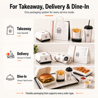 Offre Spéciale : Ensemble d'emballages personnalisés pour burgers avec logo, boîtes à emporter anti-graisse de qualité alimentaire pour les restaurants et les buralistes