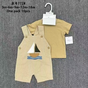 Ensemble de 2 pièces Fairy Realm pour <span class=keywords><strong>garçon</strong></span>, vêtements décontractés d'été, <span class=keywords><strong>salopette</strong></span> à manches courtes en coton 100% uni, fermeture à boutons - Product Image 2