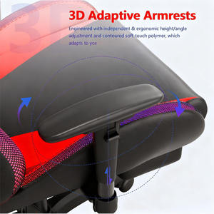 Chaise de jeu LED rose RGB, chaise inclinable de massage personnalisée, dossier haut, accoudoirs articulés, <span class=keywords><strong>angle</strong></span> réglable, chaise de <span class=keywords><strong>bureau</strong></span> pour ordinateur - Product Image 4