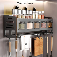 Étagère de rangement murale multifonctionnelle en acier au carbone pour cuisine, boîte de rangement pour baguettes et cuillères, organisateur de rangement pour épices