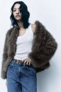 2022 <span class=keywords><strong>ZA</strong></span> <span class=keywords><strong>RA</strong></span> nuovo stile da donna giacca in pelliccia di coniglio con collo a V cappotti caldi invernali alla moda corti da donna - Product Image 2