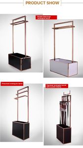 Cintura in pelle personalizzata per espositore mobile oro rosa in acciaio inossidabile per cintura appesa per espositore commerciale per negozio - Product Image 6