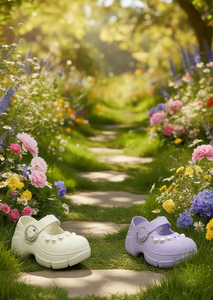 Zoccoli con perle stile Mary Jane, scarpe estive da donna e ragazza, taglia 25, suola morbida e leggera in EVA, punta chiusa - Product Image 2