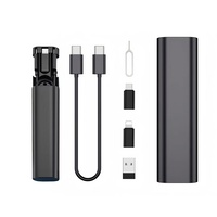 Boîte de rangement portable multifonctionnelle pour câble de charge, câble USB C vers C 60W avec emplacements pour cartes SIM/TF