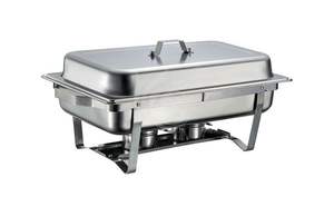 Réchauds à nourriture en acier inoxydable de grande capacité, carrés, argentés, à gaz, ensemble de buffet, 9L - Product Image 2