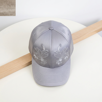Topi Baseball Sporty 6 Panel Tanpa Struktur Model Dad Hat Bordir Logo Custom Berkualitas Tinggi Mewah Berlapis Sutra Satin Grosir Fashion