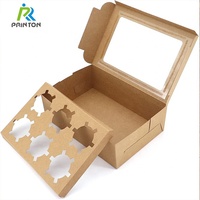 Emballage carré personnalisé, boîte à gâteau transparente avec impression personnalisée, mini boîtes à cupcake, pour boulangerie