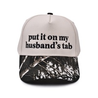 Gorra de béisbol de 5 paneles bordada con la inscripción 'Put It My Husbands', 100% algodón, con bloques de color, ajustable, estilo trucker, para deportes casuales al aire libre