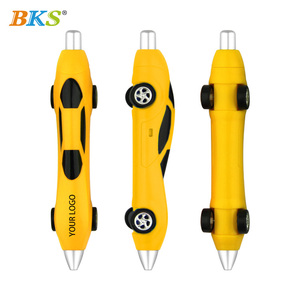 Bán Buôn Vui Vẻ Đua Xe Hình Trẻ Em Bút Bi Dễ Thương Logo 1.0Mm Bằng Văn Bản Đầy Màu Sắc Nhựa Đồ Chơi Mực Đen Quà Tặng Quảng Cáo - Product Image 3