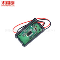 Voltmeter Digital Hongweichuang Layar LED 0.56 Inci DC 4.5V-30V Pengukuran Tegangan 2 Kabel