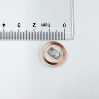 Carte de contrôle d'accès RFID ronde 13,56 MHz, étiquette NFC en époxy transparente, disque de 15 mm, étanche, emballage personnalisé pour badge ou jeton