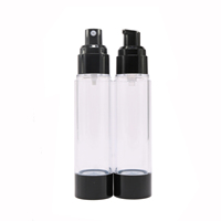 Botella Redonda de Plástico Vacía para Loción, 15ml 30ml 50ml, Botella Redonda AS para Aceite Esencial y Cosméticos, con Bomba Dosificadora