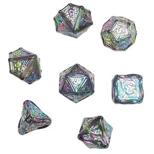 Polyhedral Zinc Alloy Dice Set 7-Piece Durable Party and <b>Entertainment</b> Theme Adult Board Game Dice with Customizable - Product Image 2