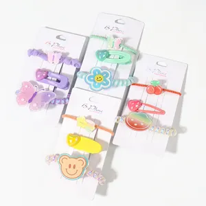 Fashion Girls Alligator Hair Clip Sets Pony Tail Holders Butterfly Spiral Hair Ties for Kids Girls