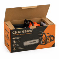 Boîte en carton ondulé haut de gamme pour tronçonneuse électrique avec système de verrouillage automatique, écologique et recyclable, assemblage sans colle